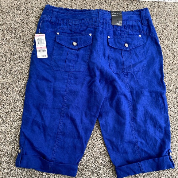 Inc Int'l Concepts Blue Linen Bermuda Shorts - size 10 - Picture 5 of 5